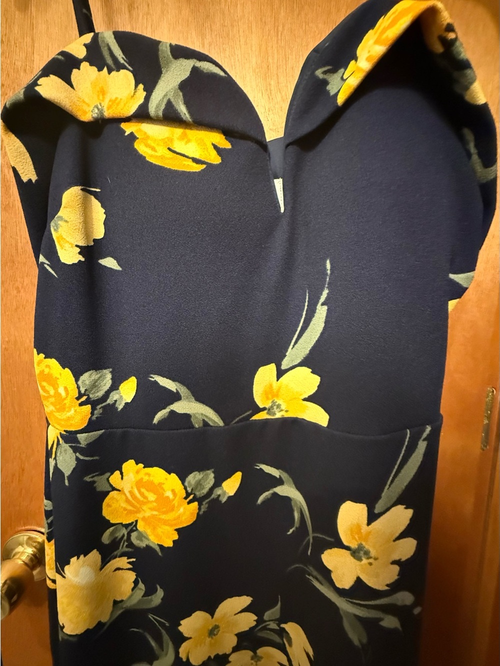 Navy Dress with Yellow and Green Floral